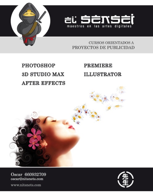 cartel promocional: cursos de diseño publicitario